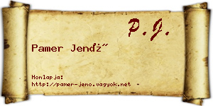 Pamer Jenő névjegykártya
