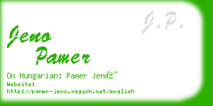 jeno pamer business card